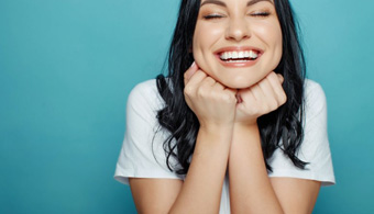 Lady smiles radiantly