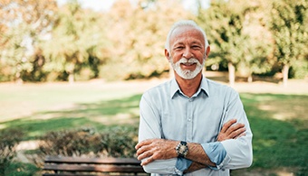 Man smiling with dental implants in Jacksonville