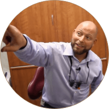 doctor johnson pointing to xray