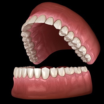 Animated rendering of a healthy smile thanks to preventive dentistry