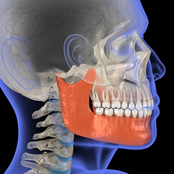Animated skull and jaw rending used for T M J therapy planning