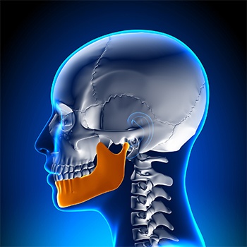 Animated jaw and skull used for T M J therapy planning