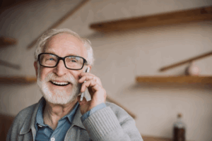 Man talking on the phone and smiling